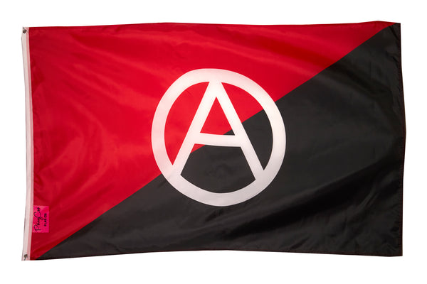 PringCor Anarchist Large 3x5 FT Flag A Circle Anarchy Banner Red Black Resist