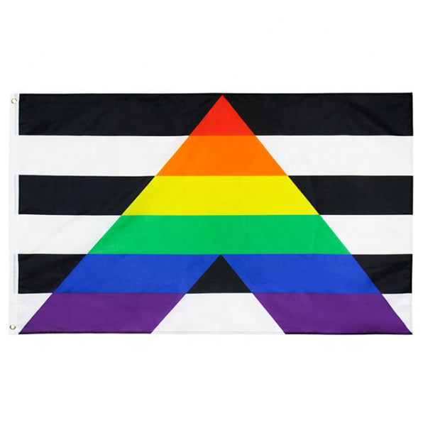 3x5FT Flag Straight Ally LGBTQ Straight Alliance Gay Pride Solidarity Rainbow