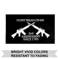 2nd Amendment Don't Tread on Me AR-15 M16 Crossed Rifles FLAG 3'x5' Black Guns
