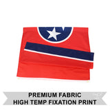PringCor 3x5FT Tennessee Flag Tri-Star Flag Southern South TN Decor Man Cave USA