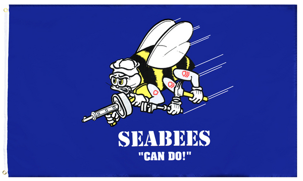 Seabees Flag 3x5ft Polyester Can Do Military Banner Man Cave Garage USN USA