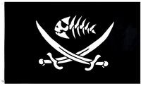 Black Pirate Fish Flag Swords 3x5ft Banner Boat Sea Man Cave Bar Skeleton USA