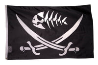 Black Pirate Fish Flag Swords 3x5ft Banner Boat Sea Man Cave Bar Skeleton USA