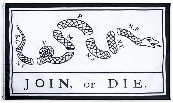3x5FT Join or Die Flag Revolutionary War Ben Franklin Historic History Colonies