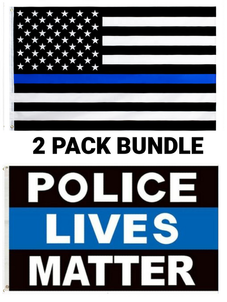 3x5FT Set Police Lives Thin Blue Line Law Enforcement Wholesale Bundle Deal