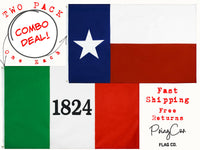 2 Pack 3x5FT Texas Flag Bundle Wholesale 1824 Alamo Texas Star State Flag USA TX