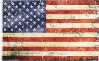 3x5FT Antiqued Tea Stained Distressed Antiqued American Flag Printed Polyester
