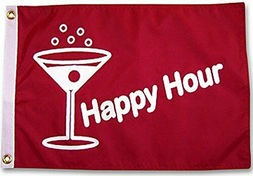 Happy Hour Martini Red Flag Banner 3x5FT Indoor Outdoor Bar Restaurant Man Cave