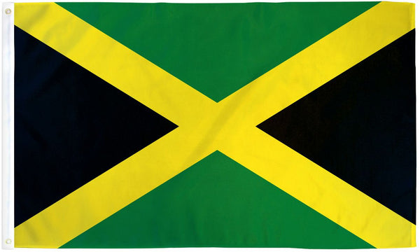3x5FT Durable Jamaica Flag Jamaican Cross Black Green and Gold