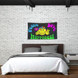 3x5FT Flag Peace Love Happiness Polyester Happy Face Hippie Durable
