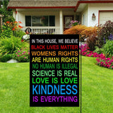 Garden Flag Double Sided 12"x18" House We Believe Black Lives Science Human Love