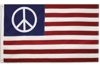 3x5FT Large Peace USA Flag Embroidered Sewn Durable Indoor Outdoor